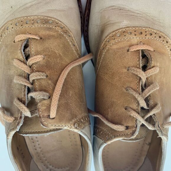 Cole Haan G2 Men's Shoes 10 D Almond Toe Lace Up Suede Oxfords Khaki Two Toned - Picture 8 of 16